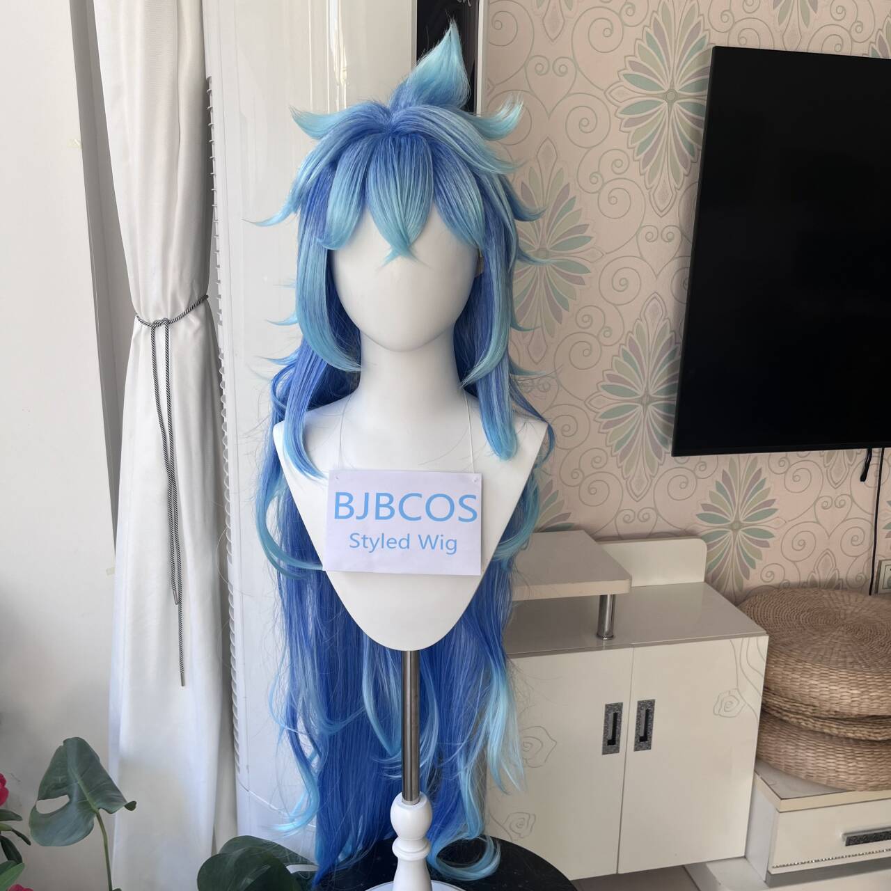 Anime Cosplay Blue Hair - [Styled Wig]Idia Cosplay Wig Anime Twisted