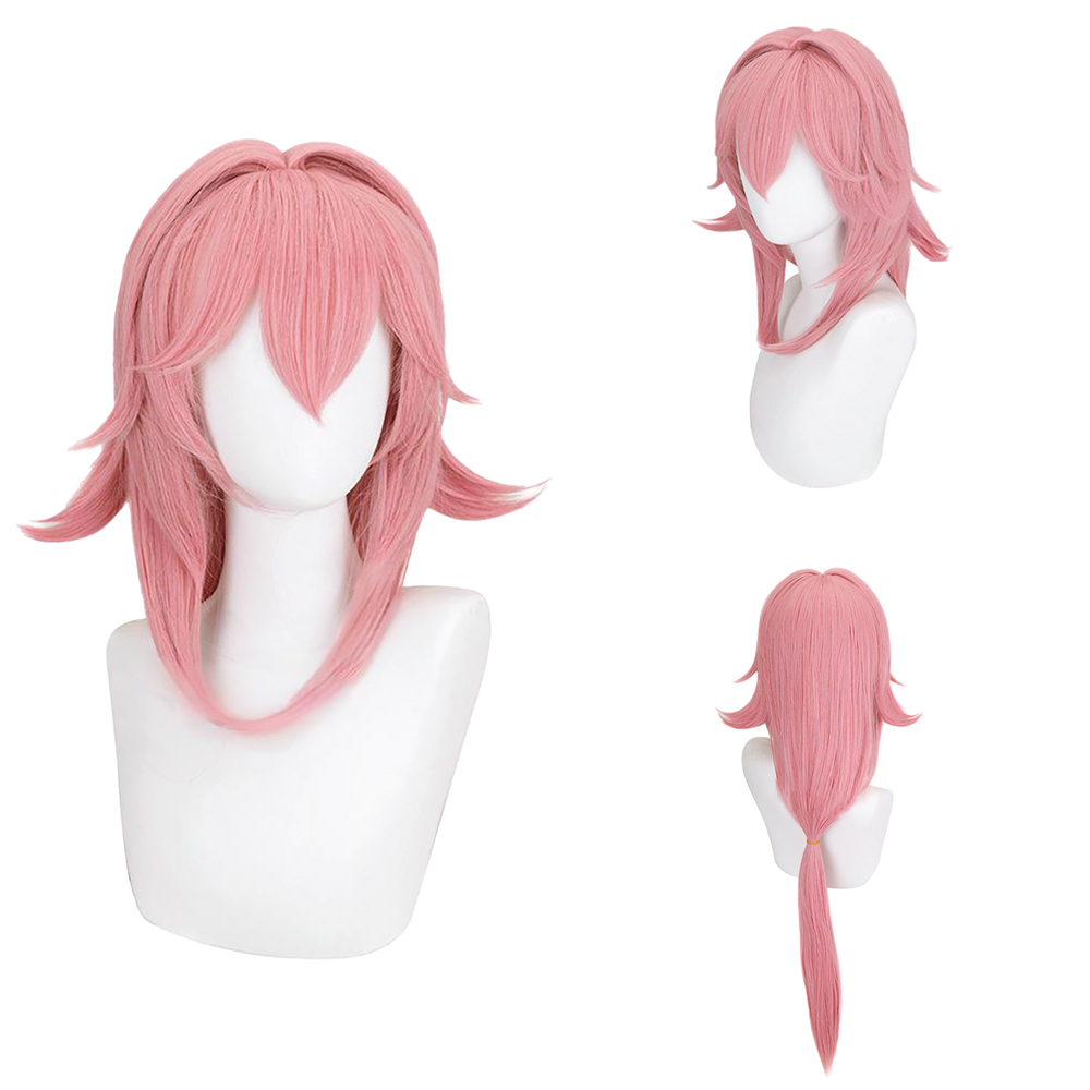 Anime Cosplay Photoshoot - Yae Miko Cos Wig Pink Natural