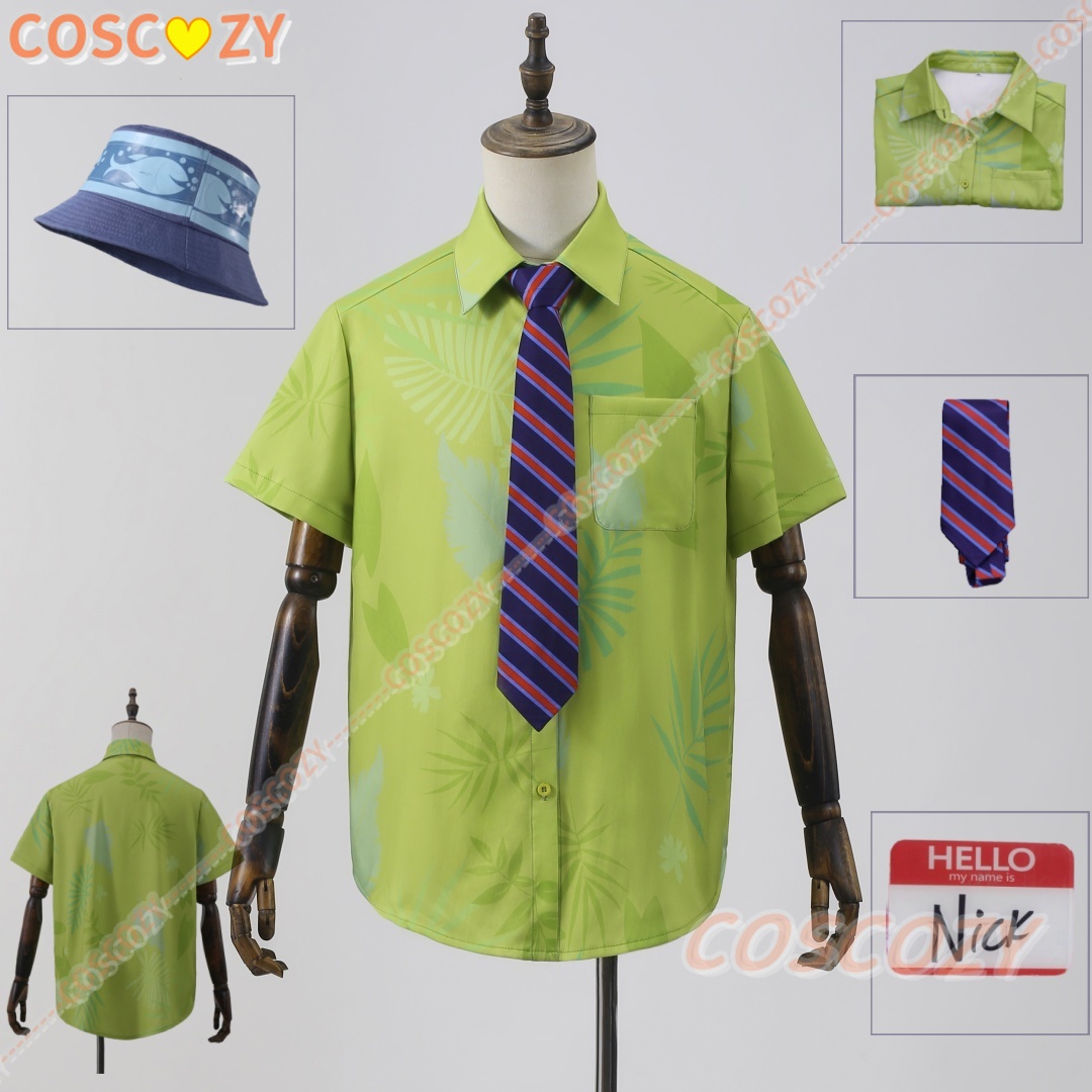 Anime Cosplay Name - Cartoon Nick Wilde Cosplay Green Printed