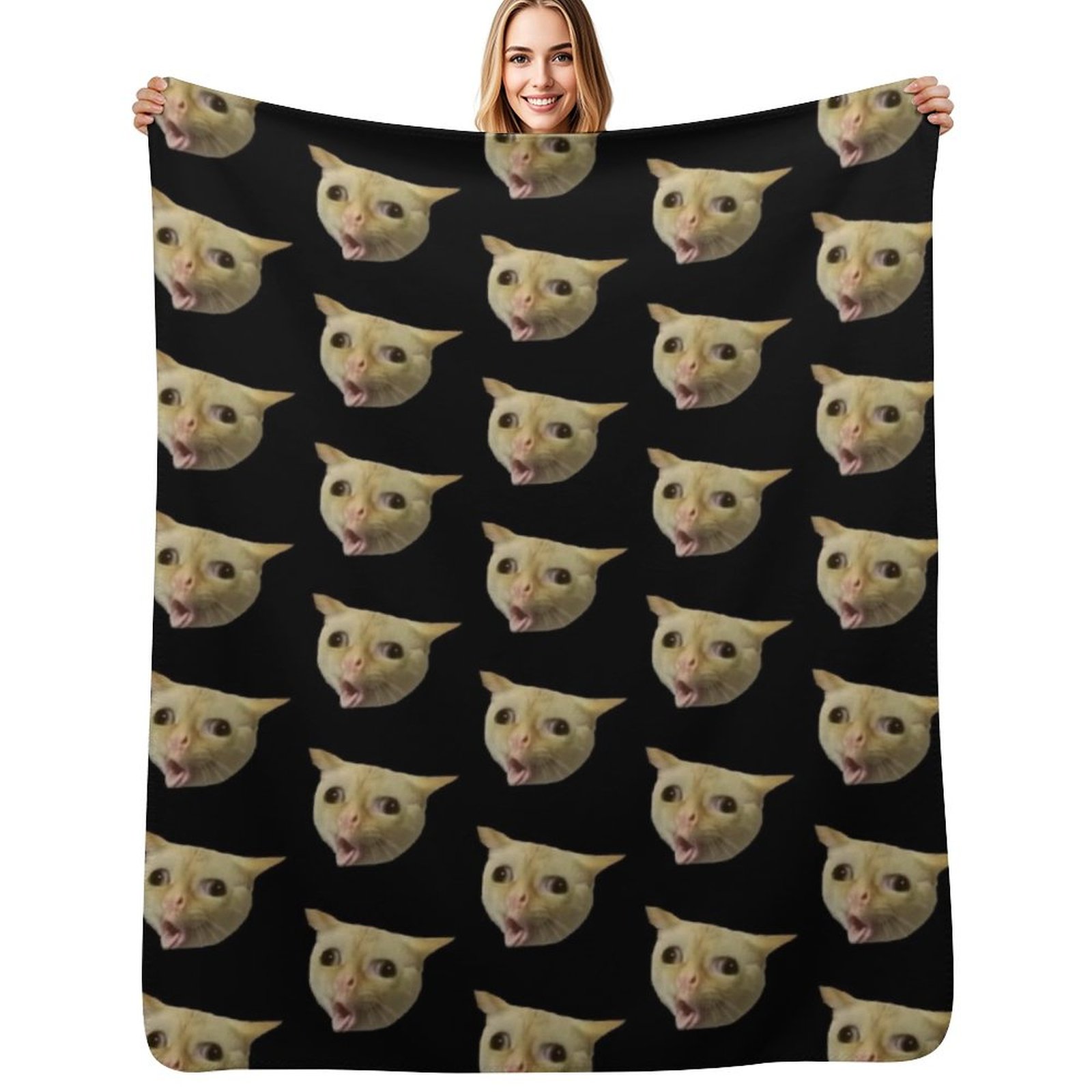 Coughing cat meme Throw Blanke - đánh giá và giá Anime Cosplay Meme