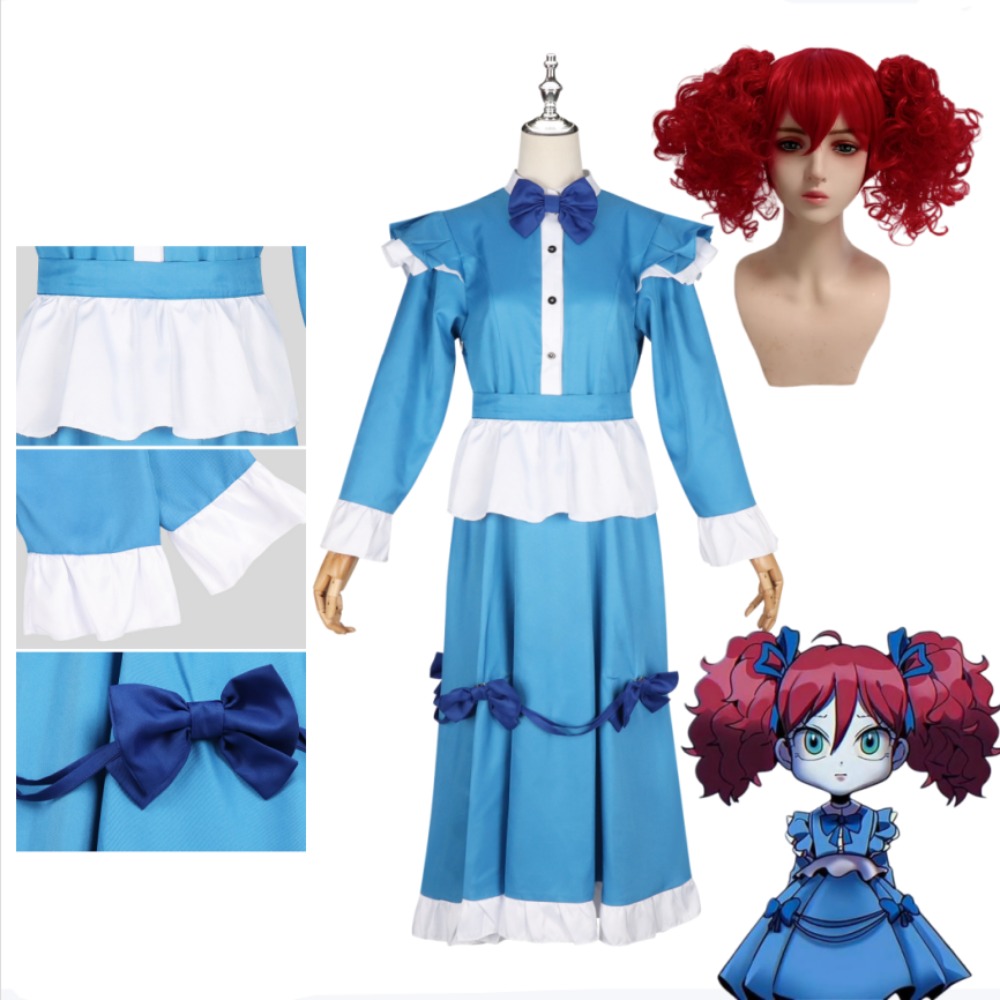 Poppy Red Hair Cosplay Costume - đánh giá và giá Anime Cosplay Blue Hair