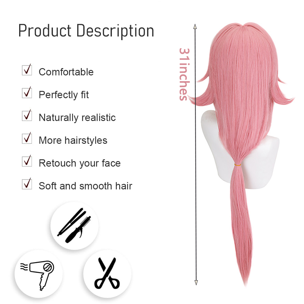 Yae Miko Cos Wig Pink Natural  - đánh giá và giá Anime Cosplay Photoshoot