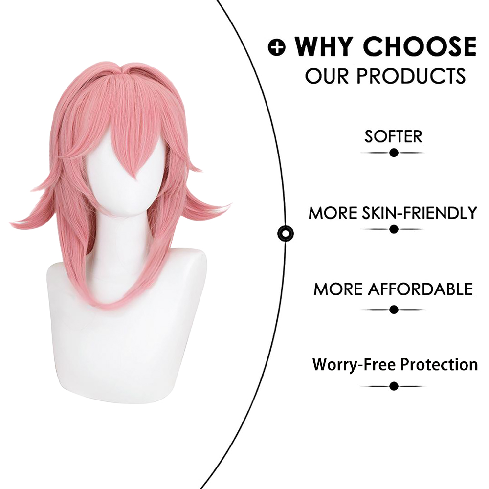Yae Miko Cos Wig Pink Natural  - đánh giá và giá Anime Cosplay Photoshoot
