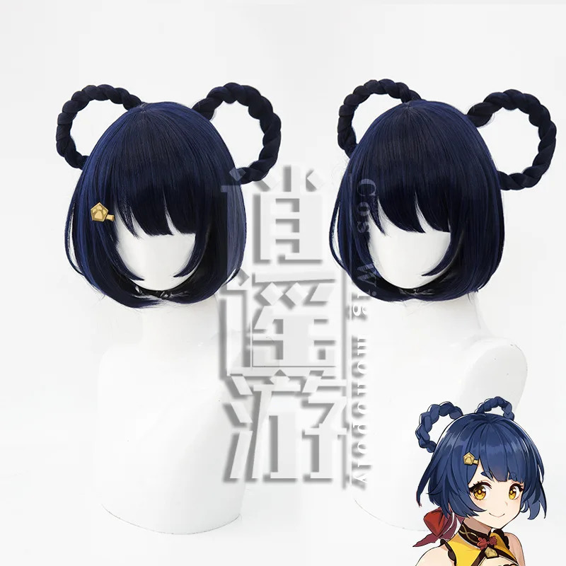 qq34Xiangling Cos 30CM Navy Bl - đánh giá và giá Anime Cosplay Blue Hair