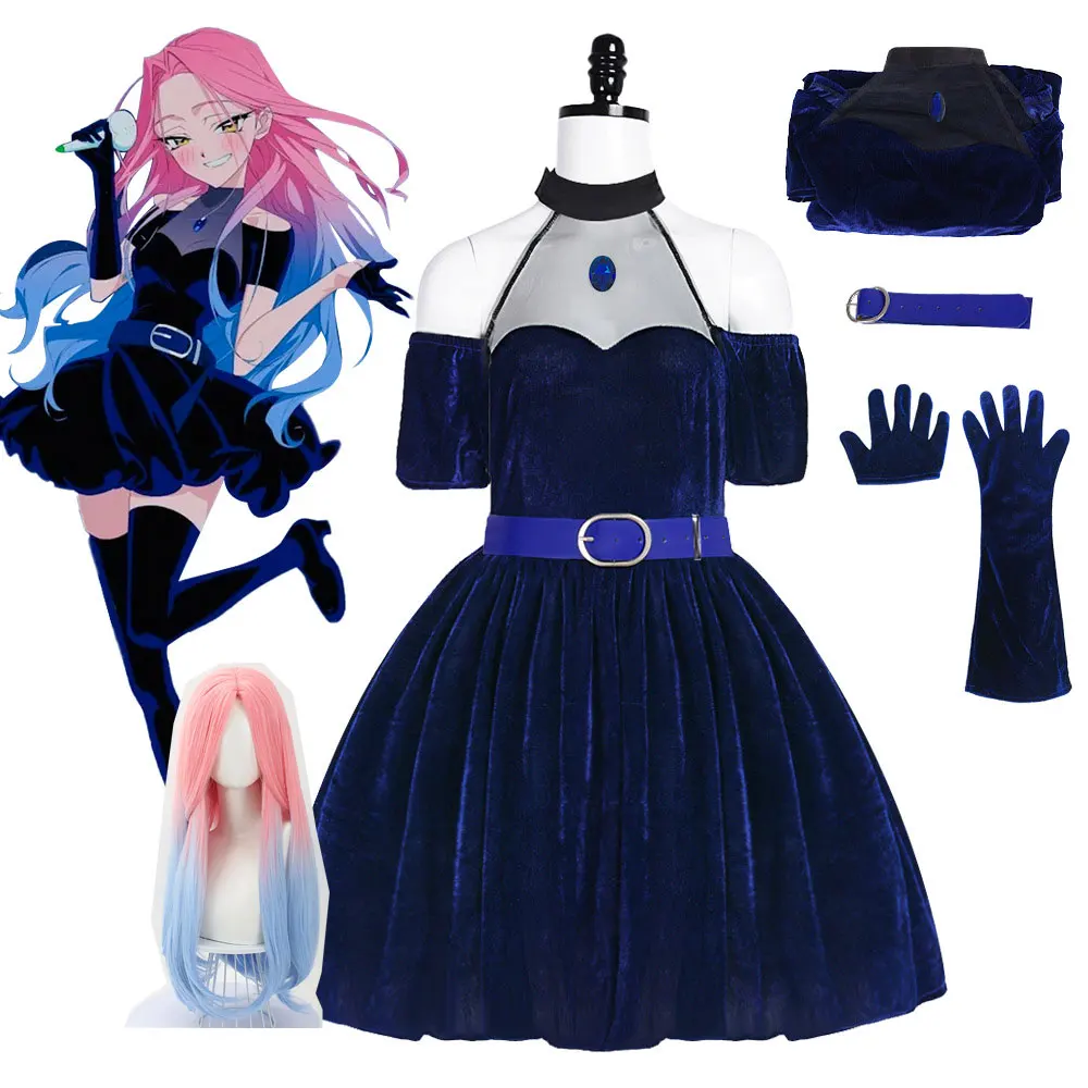 Anime Alien Stage Mizi Sua Cos - đánh giá và giá Anime Cosplay Blue Hair
